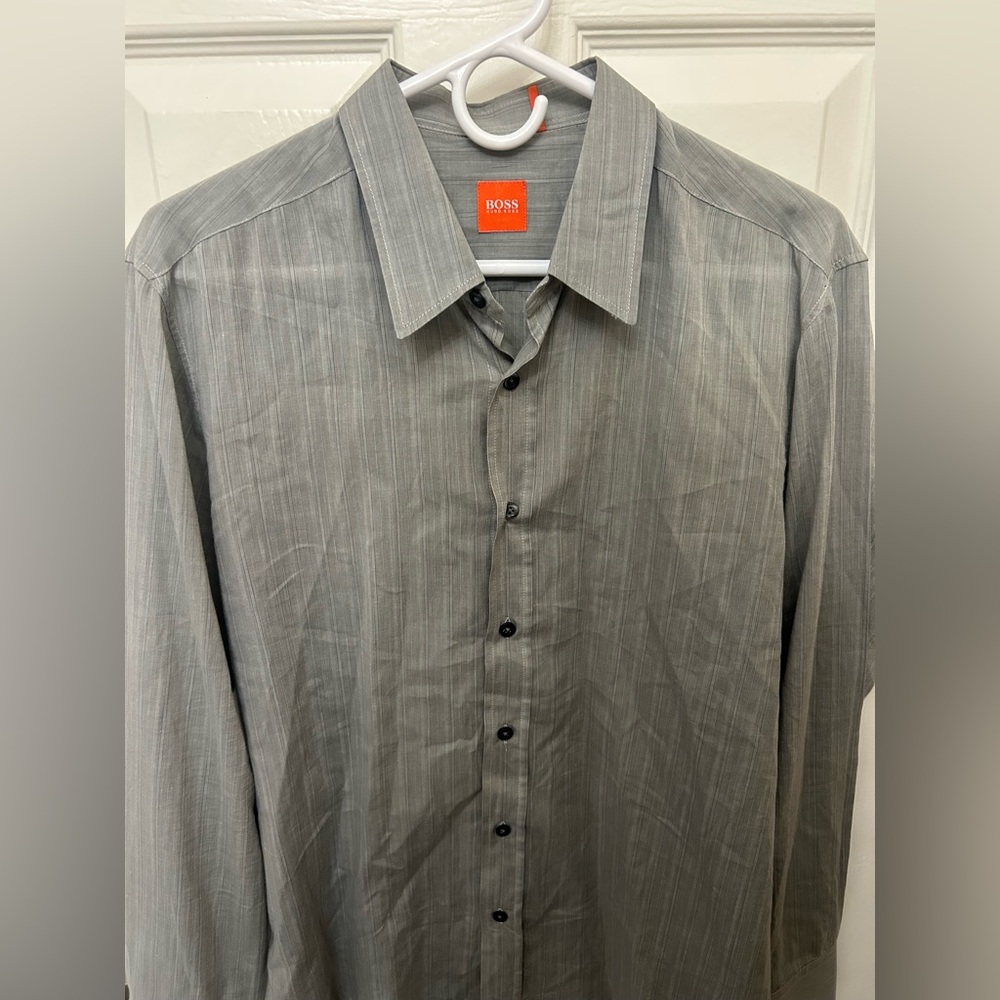 Hugo Boss, Boss Button Up Gray Size Large